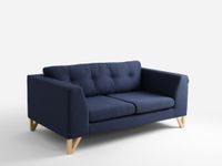 Sofa 2 osobowa WILLY - atramentowy, naturalny