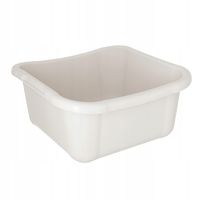 KADAX Miska Plastikowa Kwadratowa 8L Biała Na Pranie Duża Z Uchwytami