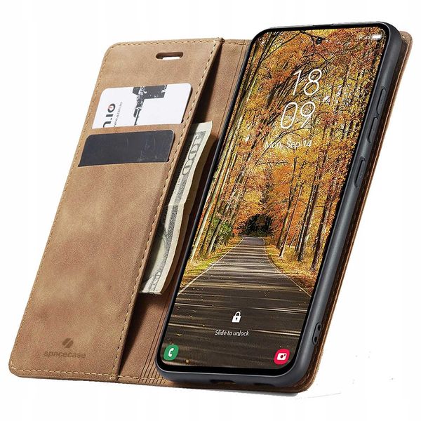 Spacecase Wallet Galaxy S25 Edge light brown zdjęcie 1