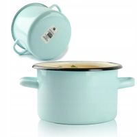 GARNEK TRADYCYJNY EMALIOWANY 2 L TURKUSOWY PROSTY GŁADKI GAZ INDUKCJA