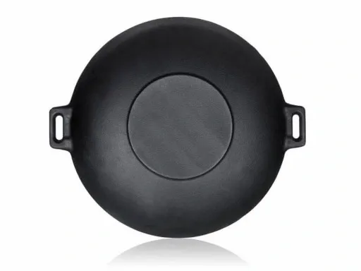 PATELNIA ŻELIWNA WOK Garnek duża ciężka 36,5 cm zdjęcie 6