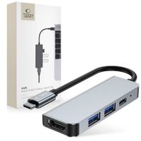 TECH-PROTECT V2-HUB ADAPTER 4W1 DO LAPTOPA USB-C SZARY