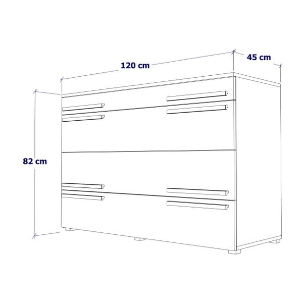 Komoda Barcelona 120cm połysk zdjęcie 3