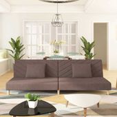 2-osobowa kanapa, 2 poduszki, kolor taupe, tapicerowana tkaniną