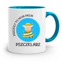 Kubek Błękitny Dla Pszczelarza Pszczoły To Moja Z Nadrukiem Ze Zdjęciem