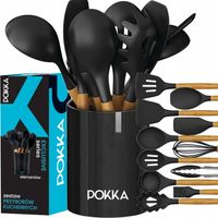 PRZYBORY KUCHENNE ZESTAW AKCESORIÓW KUCHENNYCH SILIKONOWE CZARNE 12