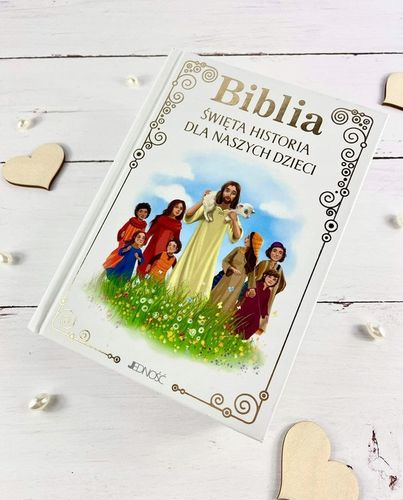 BIBLIA DLA DZIECI NA CHRZEST PAMIĄTKA CHRZTU PAMIĄTKA NA KOMUNIĘ Z GRAWEREM na Arena.pl