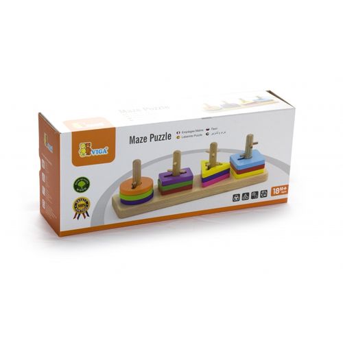 Drewniane klocki Viga Toys z sorterem ksztaltow na Arena.pl