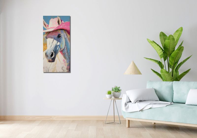 Obraz 40x90cm Różowy Kapelusz zdjęcie 2