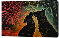 Obraz 90x60cm Psi Uścisk