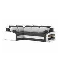 Duży narożnik, lewy, półka w prawym, LUSSO, 230x179x75 cm, szary, biały