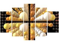 70 100CM OBRAZ 5 ELEM ORANGE MATRIX DRUK PŁÓTNO