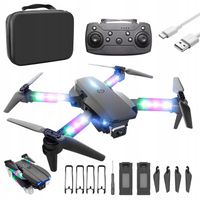 DRON DWIE KAMERY WIFI ZABAWKA ZAWIS 100M 2X AKUMULATOR RAMIONA ŚWIETLNE LED