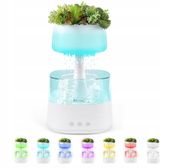 Nawilżacz deszczowy 7 kolorów LED RGB biały 450 ml cichy USB-C