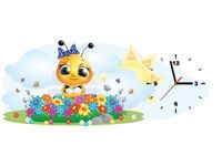 100X40CM ZEGAR PSZCZOŁA KWIATKACH OBRAZ