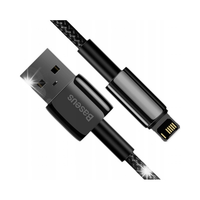Kabel USB do Lightning Baseus Tungsten Gold, 2.4A, 1m (czarny)