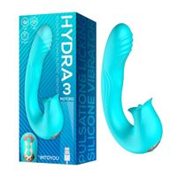 niebieski wibrator wykonany z miękkiego i gładkiego silikonu.