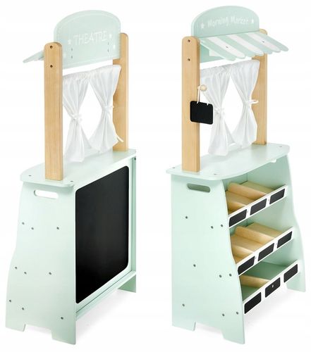 Duży drewniany sklep stragan teatr waga terminal płatniczy warzywa i owoce na Arena.pl