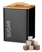 Pojemnik metalowy puszka kwadratowa na cukier MONACO SUGAR czarny matowy