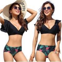 STRÓJ KĄPIELOWY DWUCZĘŚCIOWY DAMSKI BIKINI MODELUJĄCY CZARNY KOSTIUM M