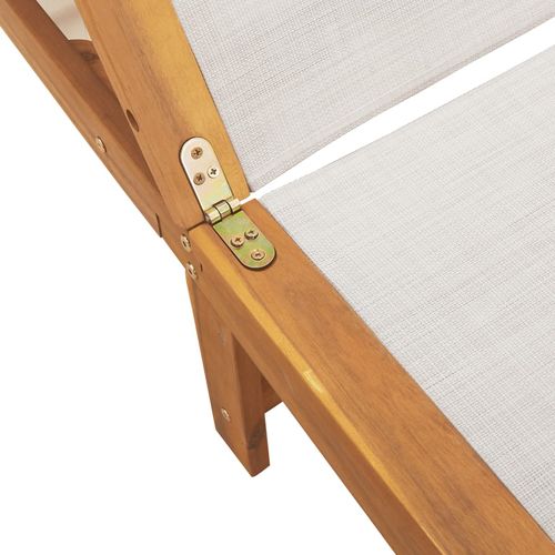 Leżak, szary, lite drewno akacjowe i textilene na Arena.pl