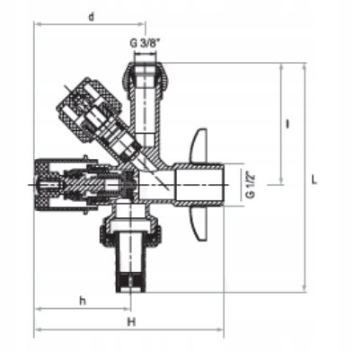 ZAWÓR KUREK DO BATERII PRALKI ZMYWARKI KOMBI KOMBINOWANY 1/2''x3/4''x3/8'' na Arena.pl