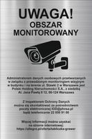 Tabliczka Tablica MONITORING TEREN PRYWATNY OBSZAR MONITOROWANY 30x20 cm