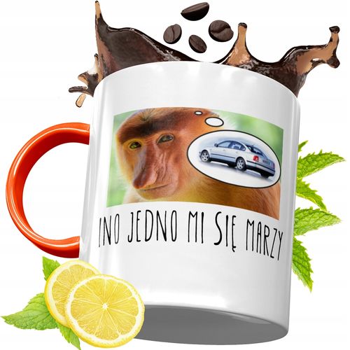 Kubek Pomarańczowy Śmieszny Janusz Nosacz Prezent Z Nadrukiem Ze Zdjęciem na Arena.pl