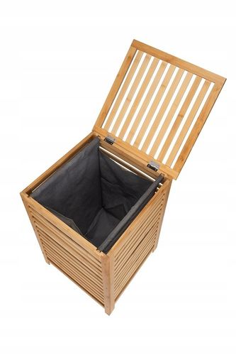 Kosz na pranie bambusowy jednokomorowy BAMBOO 40x40x60cm na Arena.pl