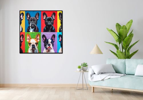 Plakat 100x100cm Buldogi Francuskie na Arena.pl