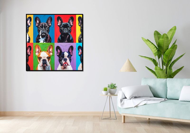 Plakat 100x100cm Buldogi Francuskie zdjęcie 4