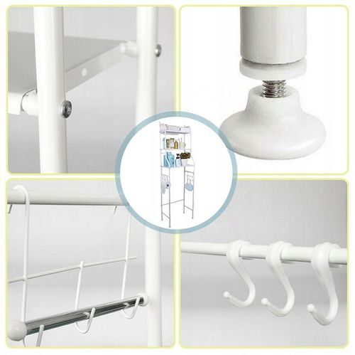 Szafka nad WC do łazienki półka regał 3 półki biała metalowa 3 poziom na Arena.pl