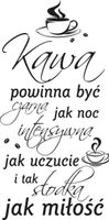 200 100CM NAKLEJKA KAWA POWINNA BYĆ CZARNA ŚCIENNY