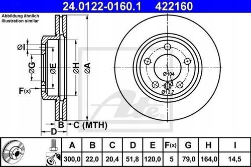 TARCZA HAM PRZOD 300X22 V ATE na Arena.pl