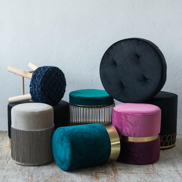 Pufa Souris Velvet L niebieska zdjęcie 5