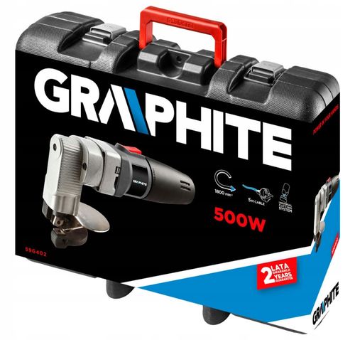 NOŻYCE DO BLACHY PROSTEJ 500W GRAPHITE 59G402 na Arena.pl