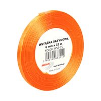 WSTĄŻKA SATYNOWA 6MM X 32M WS6-25 BREWIS CIEMNO POMARAŃCZOWA