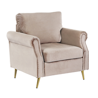 Fotel welurowy beżowoszary VIETAS