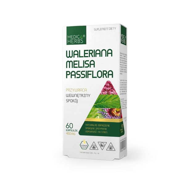Waleriana Melisa Passiflora 450 mg 60 kapsułek zdjęcie 1