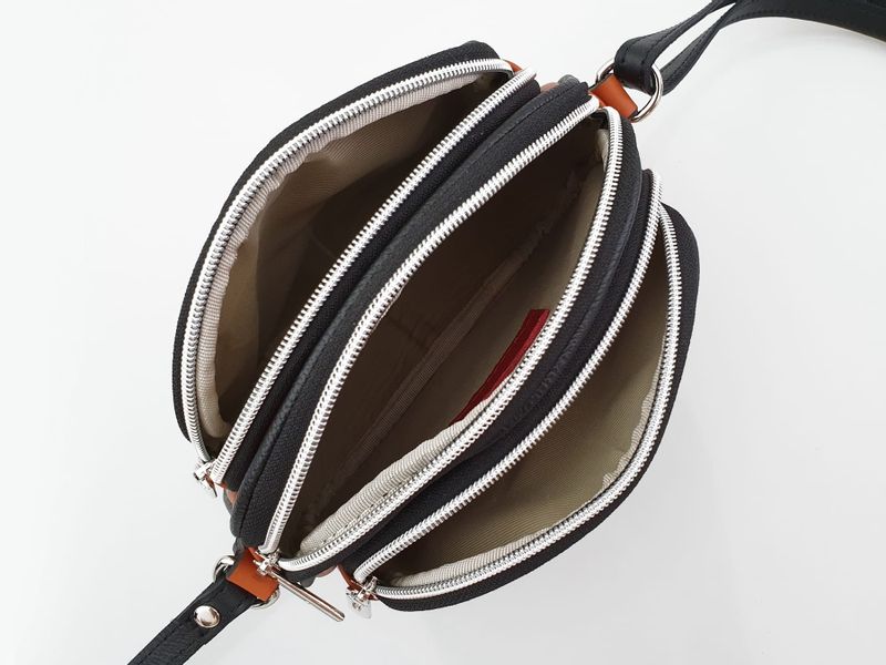 VERA PELLE torebka damska skórzana listonoszka 3 komorowa V463 camel zdjęcie 10