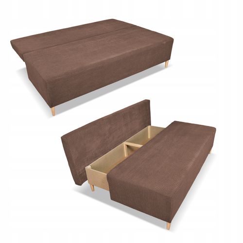 Kanapa sofa KIMO funkcja spania pojemnik Anafi brąz sztruks na Arena.pl