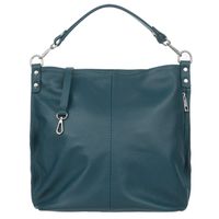 VERA PELLE torebka skórzana worek z paskiem na ramię V388 morska