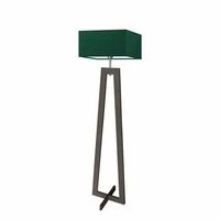 Lampa podłogowa JAWA abażur zieleń butelkowa stelaż hebanowy