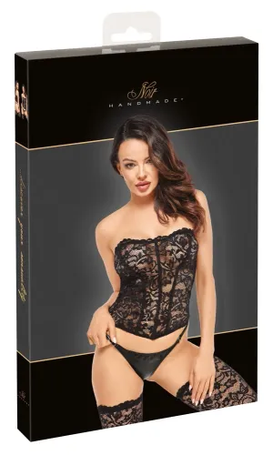 noir gorset bez ramiączek z koronki czarny xl modelujący z zamkiem na Arena.pl