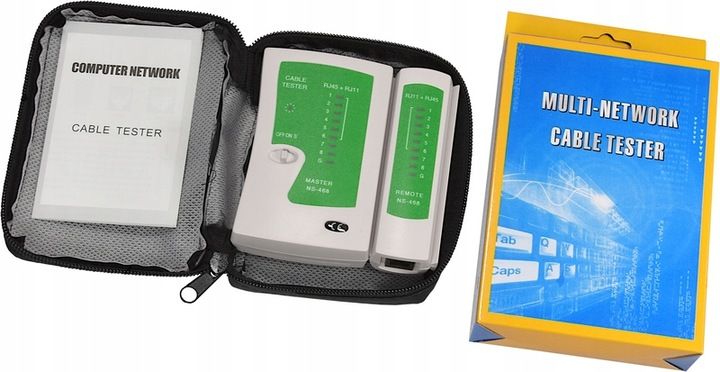 TESTER OKABLOWANIA LAN DO KABLI PRZEWODÓW SIECIOWYCH LED RJ45 RJ11RJ12 zdjęcie 2