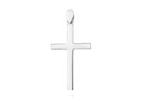 Delikatny rodowany srebrny gładki polerowany krzyżyk krzyż srebro 925 KS0199C