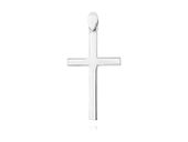 Delikatny rodowany srebrny gładki polerowany krzyżyk krzyż srebro 925 KS0199C
