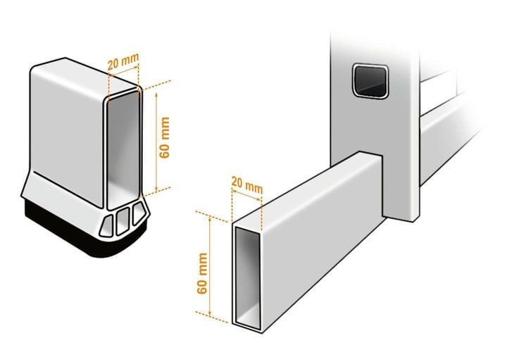 Stopki stopka uni 20x60 mm do drabin KRAUSE i ALVE 2 szt. zdjęcie 3