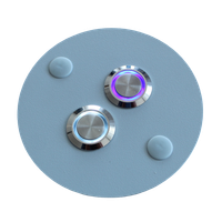 Przycisk podwójny dzwonka do domofonu METALOWY LED9/230V D8,5 okrągły szary