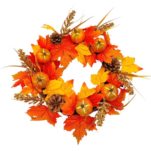 JESIENNY WIANEK NA DRZWI STROIK WIENIEC NA GRÓB CMENTARZ DEKORACJA 40cm na Arena.pl